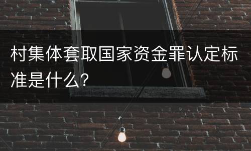 村集体套取国家资金罪认定标准是什么？