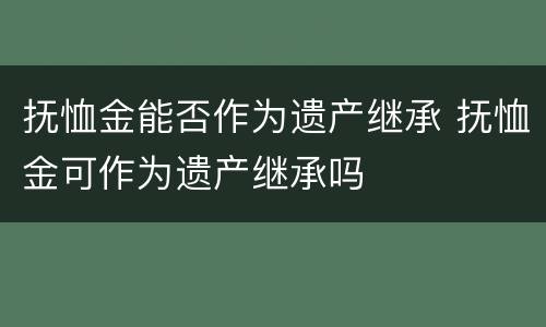 抚恤金能否作为遗产继承 抚恤金可作为遗产继承吗