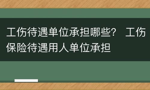 工伤待遇单位承担哪些？ 工伤保险待遇用人单位承担