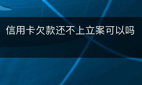 信用卡欠款还不上立案可以吗