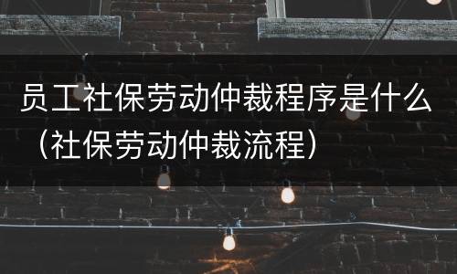 员工社保劳动仲裁程序是什么（社保劳动仲裁流程）