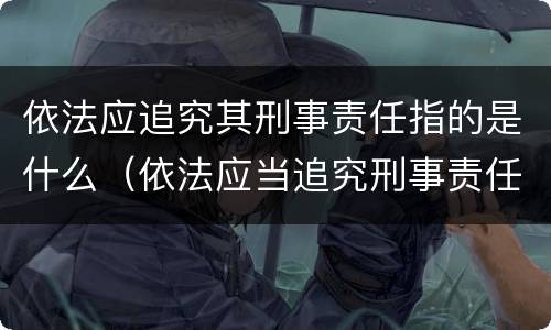 依法应追究其刑事责任指的是什么（依法应当追究刑事责任的应当作出什么决定）