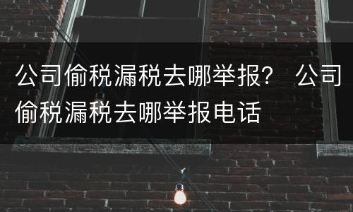 公司偷税漏税去哪举报？ 公司偷税漏税去哪举报电话