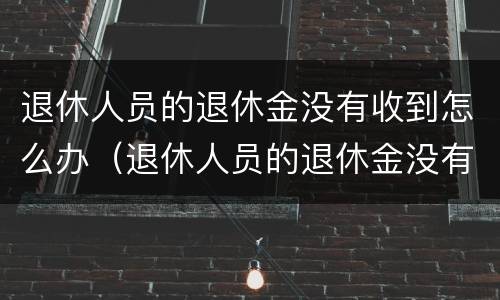 退休人员的退休金没有收到怎么办（退休人员的退休金没有收到怎么办手续）