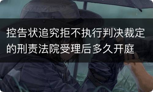 控告状追究拒不执行判决裁定的刑责法院受理后多久开庭