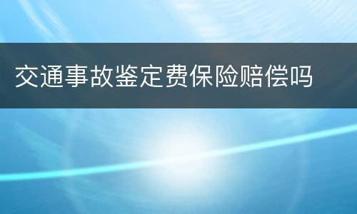 交通事故鉴定费保险赔偿吗