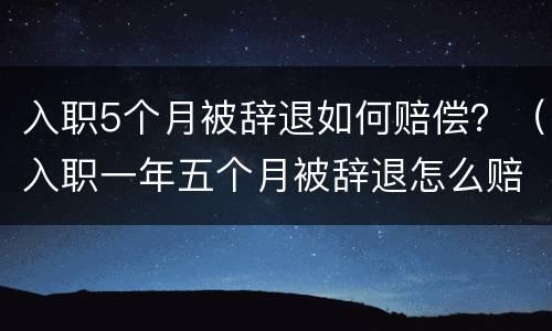 入职5个月被辞退如何赔偿？（入职一年五个月被辞退怎么赔偿）