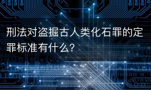 刑法对盗掘古人类化石罪的定罪标准有什么？