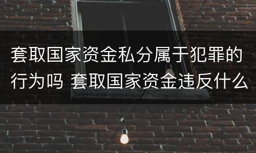 套取国家资金私分属于犯罪的行为吗 套取国家资金违反什么纪律