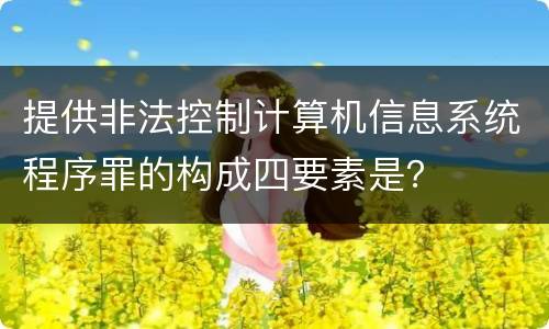 提供非法控制计算机信息系统程序罪的构成四要素是？