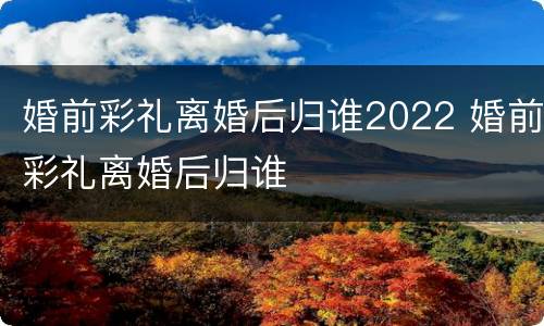 婚前彩礼离婚后归谁2022 婚前彩礼离婚后归谁