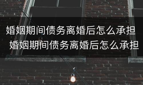 婚姻期间债务离婚后怎么承担 婚姻期间债务离婚后怎么承担责任