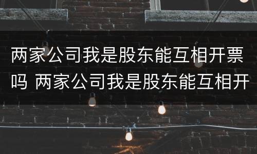 两家公司我是股东能互相开票吗 两家公司我是股东能互相开票吗为什么