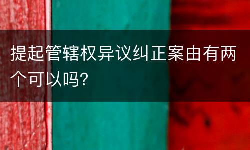 提起管辖权异议纠正案由有两个可以吗？