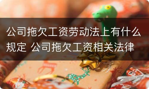 公司拖欠工资劳动法上有什么规定 公司拖欠工资相关法律