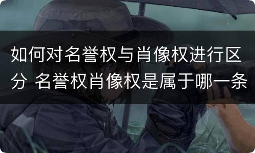 如何对名誉权与肖像权进行区分 名誉权肖像权是属于哪一条法律