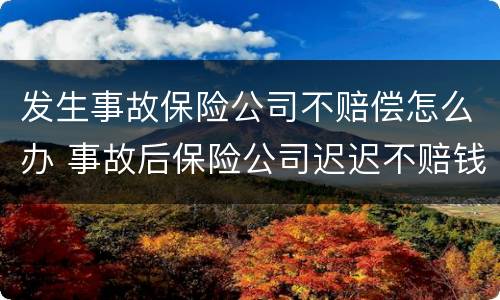 发生事故保险公司不赔偿怎么办 事故后保险公司迟迟不赔钱