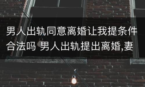 男人出轨同意离婚让我提条件合法吗 男人出轨提出离婚,妻子该答应吗