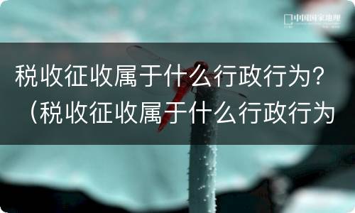 税收征收属于什么行政行为？（税收征收属于什么行政行为）