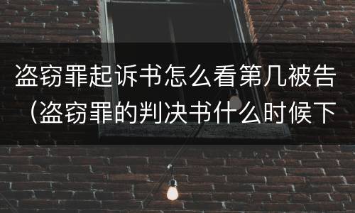 盗窃罪起诉书怎么看第几被告（盗窃罪的判决书什么时候下来）