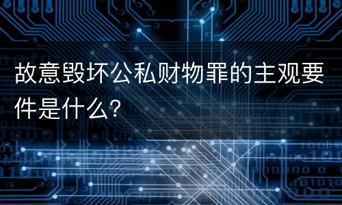 故意毁坏公私财物罪的主观要件是什么？