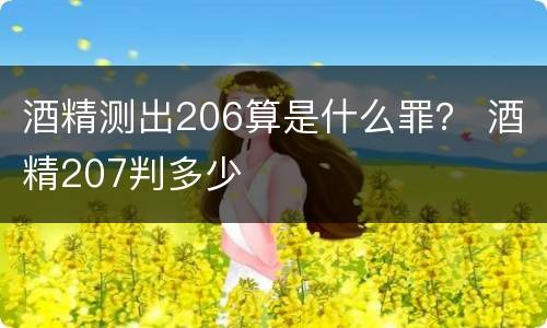 酒精测出206算是什么罪？ 酒精207判多少