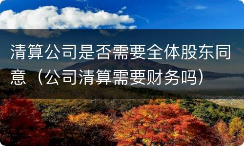 清算公司是否需要全体股东同意（公司清算需要财务吗）