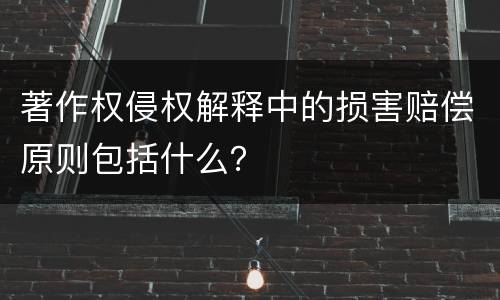 著作权侵权解释中的损害赔偿原则包括什么？