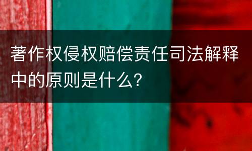 著作权侵权赔偿责任司法解释中的原则是什么？