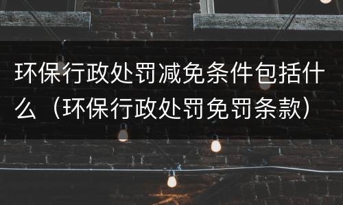 环保行政处罚减免条件包括什么（环保行政处罚免罚条款）