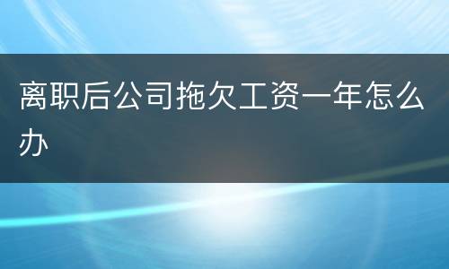 离职后公司拖欠工资一年怎么办