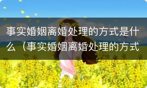 事实婚姻离婚处理的方式是什么（事实婚姻离婚处理的方式是什么呢）