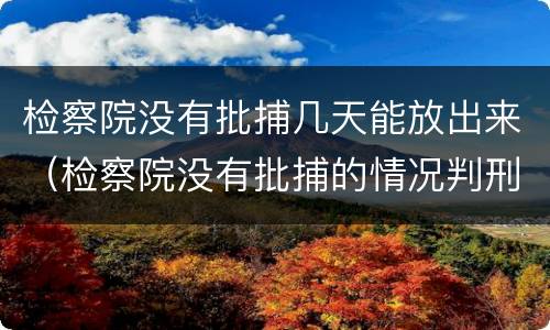 检察院没有批捕几天能放出来（检察院没有批捕的情况判刑几率大吗）