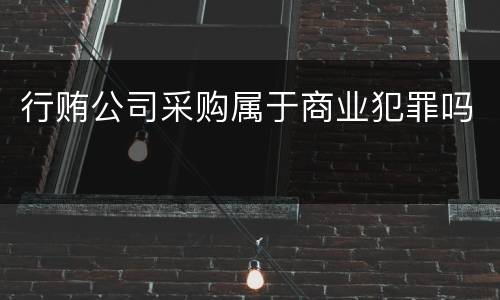 行贿公司采购属于商业犯罪吗