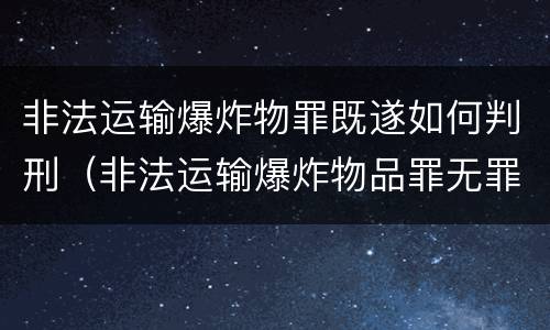 非法运输爆炸物罪既遂如何判刑（非法运输爆炸物品罪无罪案例）