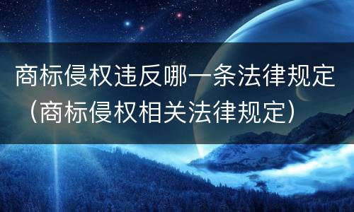 商标侵权违反哪一条法律规定（商标侵权相关法律规定）