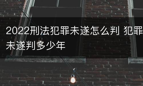 2022刑法犯罪未遂怎么判 犯罪未遂判多少年