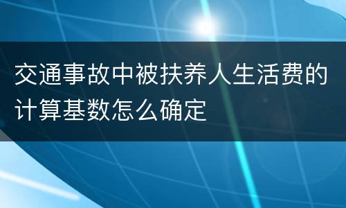 交通事故中被扶养人生活费的计算基数怎么确定