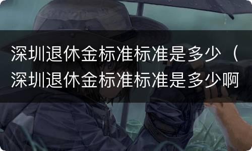 深圳退休金标准标准是多少（深圳退休金标准标准是多少啊）