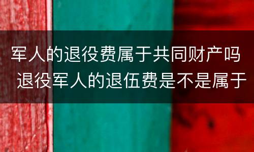 军人的退役费属于共同财产吗 退役军人的退伍费是不是属于个人财产