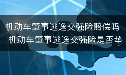 机动车肇事逃逸交强险赔偿吗 机动车肇事逃逸交强险是否垫付