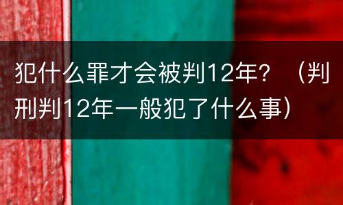 犯什么罪才会被判12年？（判刑判12年一般犯了什么事）