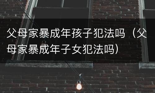 父母家暴成年孩子犯法吗（父母家暴成年子女犯法吗）