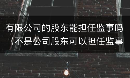 有限公司的股东能担任监事吗（不是公司股东可以担任监事吗）