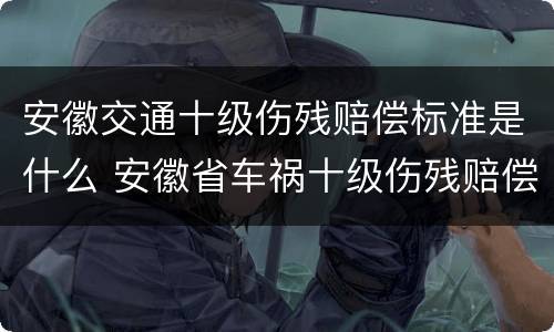 安徽交通十级伤残赔偿标准是什么 安徽省车祸十级伤残赔偿标准