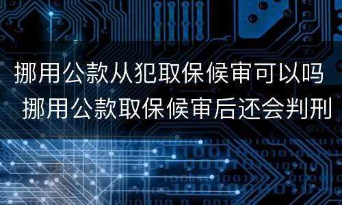 挪用公款从犯取保候审可以吗 挪用公款取保候审后还会判刑吗