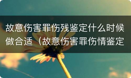 故意伤害罪伤残鉴定什么时候做合适（故意伤害罪伤情鉴定什么时候做）