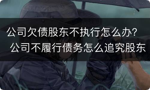 公司欠债股东不执行怎么办？ 公司不履行债务怎么追究股东责任