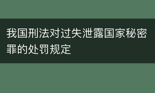 我国刑法对过失泄露国家秘密罪的处罚规定