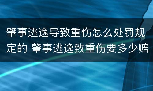 肇事逃逸导致重伤怎么处罚规定的 肇事逃逸致重伤要多少赔偿金